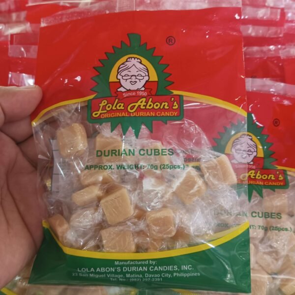Lola Abons Special Durian Cubes Candy 25pcs 70grams - Image 2